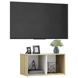 NNEVL TV Cabinet White and Sonoma Oak 72x35x36.5 cm Chipboard
