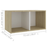 NNEVL TV Cabinet White and Sonoma Oak 72x35x36.5 cm Chipboard