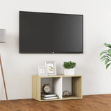 NNEVL TV Cabinet White and Sonoma Oak 72x35x36.5 cm Chipboard
