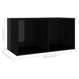 NNEVL TV Cabinet High Gloss Black 72x35x36.5 cm Chipboard