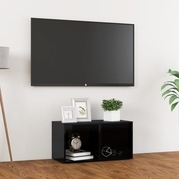 NNEVL TV Cabinet High Gloss Black 72x35x36.5 cm Chipboard