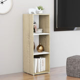 NNEVL TV Cabinet White and Sonoma Oak 107x35x37 cm Chipboard