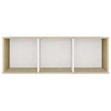 NNEVL TV Cabinet White and Sonoma Oak 107x35x37 cm Chipboard