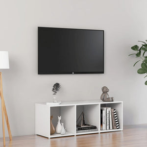 NNEVL TV Cabinet High Gloss White 107x35x37 cm Chipboard