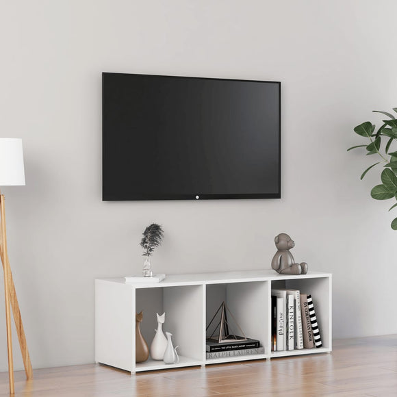 NNEVL TV Cabinet High Gloss White 107x35x37 cm Chipboard