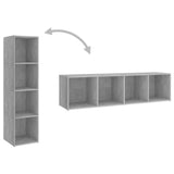 NNEVL TV Cabinet Concrete Grey 142.5x35x36.5 cm Chipboard