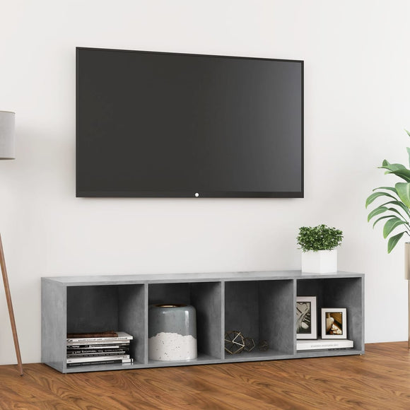 NNEVL TV Cabinet Concrete Grey 142.5x35x36.5 cm Chipboard