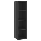 NNEVL TV Cabinet High Gloss Grey 142.5x35x36.5 cm Chipboard