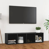NNEVL TV Cabinet High Gloss Grey 142.5x35x36.5 cm Chipboard