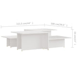 NNEVL Coffee Tables 2 pcs White 111.5x50x33 cm Engineered Wood
