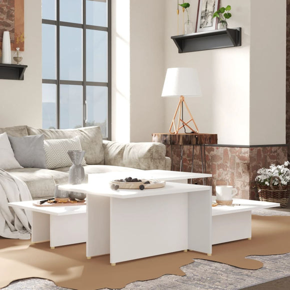 NNEVL Coffee Tables 2 pcs White 111.5x50x33 cm Engineered Wood