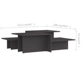 NNEVL Coffee Tables 2 pcs Grey 111.5x50x33 cm Engineered Wood