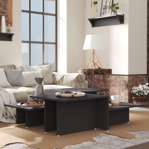 NNEVL Coffee Tables 2 pcs Grey 111.5x50x33 cm Engineered Wood