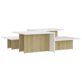 NNEVL Coffee Tables 2 pcs Sonoma Oak and White 111.5x50x33 cm Engineered Wood