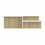 NNEVL Coffee Tables 2 pcs Sonoma Oak and White 111.5x50x33 cm Engineered Wood
