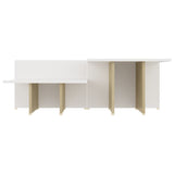 NNEVL Coffee Tables 2 pcs Sonoma Oak and White 111.5x50x33 cm Engineered Wood