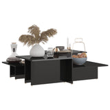 NNEVL Coffee Tables 2 pcs High Gloss Black 111.5x50x33 cm Engineered Wood