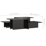 NNEVL Coffee Tables 2 pcs High Gloss Black 111.5x50x33 cm Engineered Wood