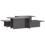 NNEVL Coffee Tables 2 pcs High Gloss Grey 111.5x50x33 cm Engineered Wood
