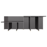 NNEVL Coffee Tables 2 pcs High Gloss Grey 111.5x50x33 cm Engineered Wood