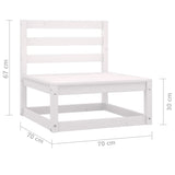 NNEVL Garden Middle Sofa White Solid Pinewood