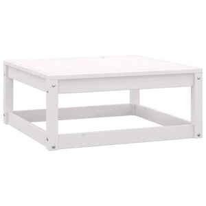 NNEVL Garden Footstool 70x70x30 cm White Solid Pinewood