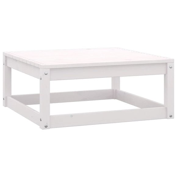 NNEVL Garden Footstool 70x70x30 cm White Solid Pinewood