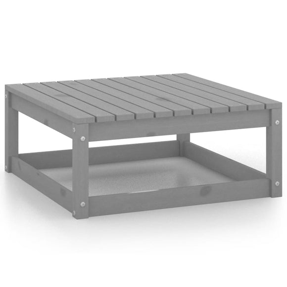 NNEVL Garden Footstool 70x70x30 cm Grey Solid Pinewood