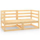 NNEVL Garden Corner Sofas 2 pcs Solid Pinewood