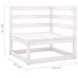 NNEVL 3 Piece Garden Lounge Set White Solid Pinewood