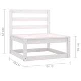 NNEVL 3 Piece Garden Lounge Set White Solid Pinewood