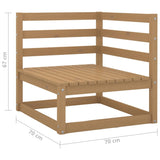 NNEVL 3 Piece Garden Lounge Set Honey Brown Solid Pinewood