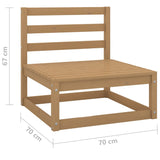 NNEVL 3 Piece Garden Lounge Set Honey Brown Solid Pinewood