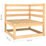 NNEVL 3 Piece Garden Lounge Set Solid Pinewood