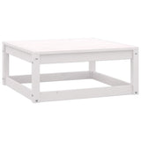NNEVL Garden Footstool with Cushion White Solid Pinewood