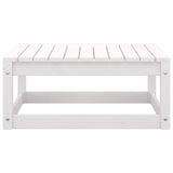 NNEVL Garden Footstool with Cushion White Solid Pinewood