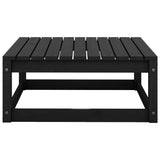 NNEVL Garden Footstool with Cushion Black Solid Pinewood