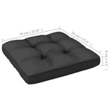 NNEVL Garden Footstool with Cushion Black Solid Pinewood