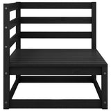 NNEVL Garden 2-Seater Sofa with Cushions Black Solid Pinewood