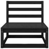 NNEVL 3 Piece Garden Lounge Set with Cushions Black Solid Pinewood