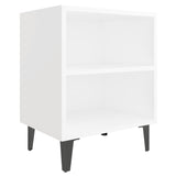 NNEVL Bed Cabinet with Metal Legs White 40x30x50 cm