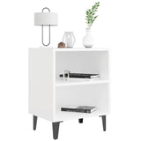 NNEVL Bed Cabinet with Metal Legs White 40x30x50 cm