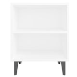 NNEVL Bed Cabinet with Metal Legs White 40x30x50 cm