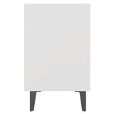 NNEVL Bed Cabinet with Metal Legs White 40x30x50 cm