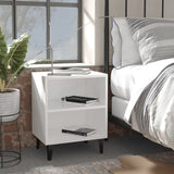 NNEVL Bed Cabinet with Metal Legs White 40x30x50 cm