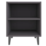 NNEVL Bed Cabinets with Metal Legs 2 pcs Grey 40x30x50 cm
