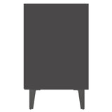 NNEVL Bed Cabinets with Metal Legs 2 pcs Grey 40x30x50 cm