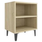 NNEVL Bed Cabinet with Metal Legs Sonoma Oak 40x30x50 cm