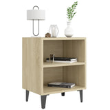 NNEVL Bed Cabinet with Metal Legs Sonoma Oak 40x30x50 cm