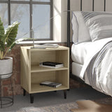 NNEVL Bed Cabinet with Metal Legs Sonoma Oak 40x30x50 cm